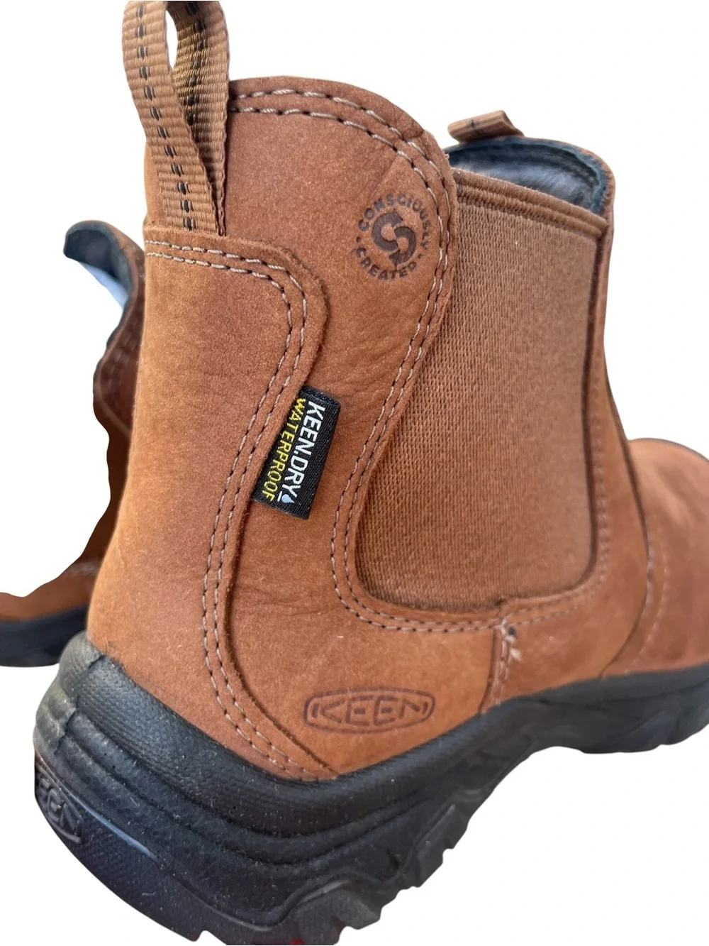 Keen Greta Chelsea Boots, Brown Leather, Size 7.5, Hybrid Boot, NIB